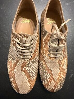 Christian Louboutin Python Lace Up Oxfords